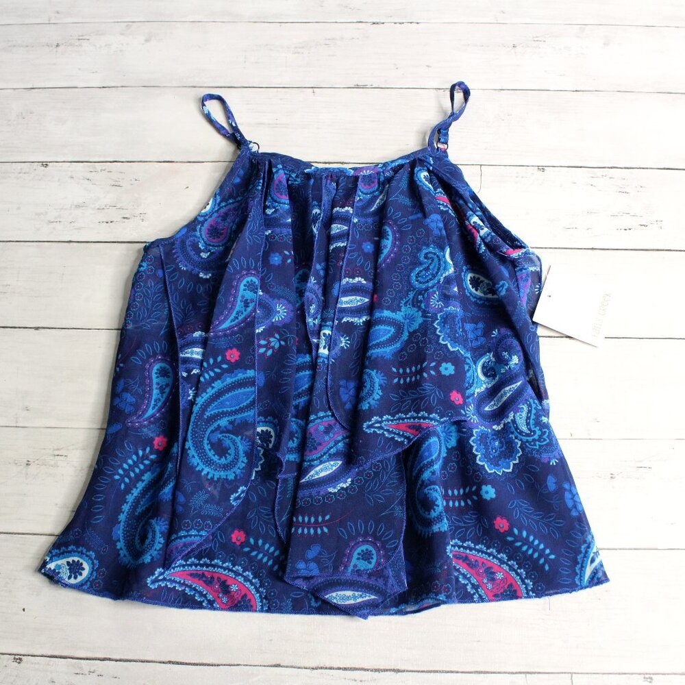 Falls Creek Girl's Tank Top Size M 7 8 Blue Floral